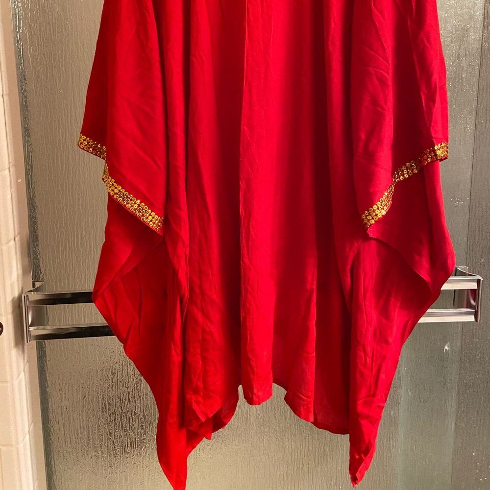 🛑 red and gold coverup